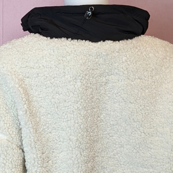 Antonio Melani Black and Off White Sherpa Teddy Jacket size XL - Picture 5 of 8